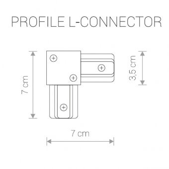 Коннектор L-образный для двухфазного шинопровода Nowodvorski Profile 9455